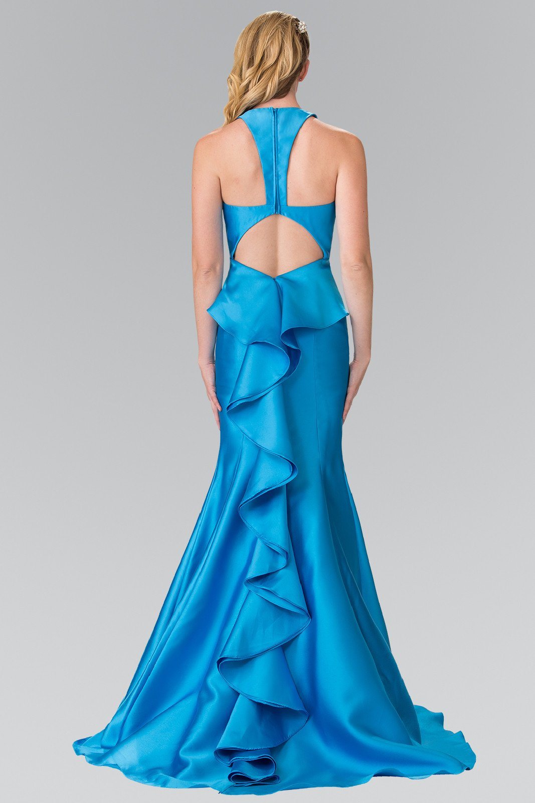 Ruffled Mermaid Gown with Open Back by Elizabeth K GL2224-Long Formal Dresses-ABC Fashion