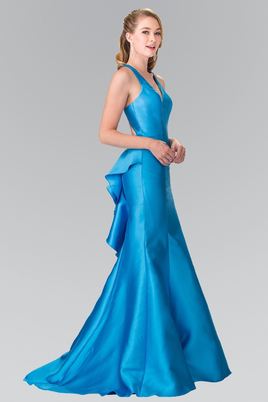 Ruffled Mermaid Gown with Open Back by Elizabeth K GL2224 – ABC Fashion