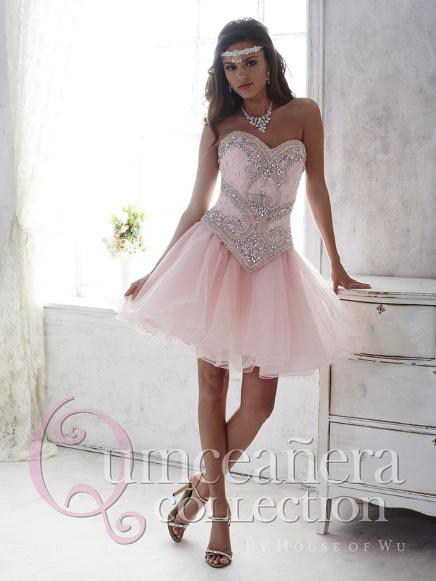 Ruffled Quinceanera Dress with Mini Skirt by House of Wu 26801