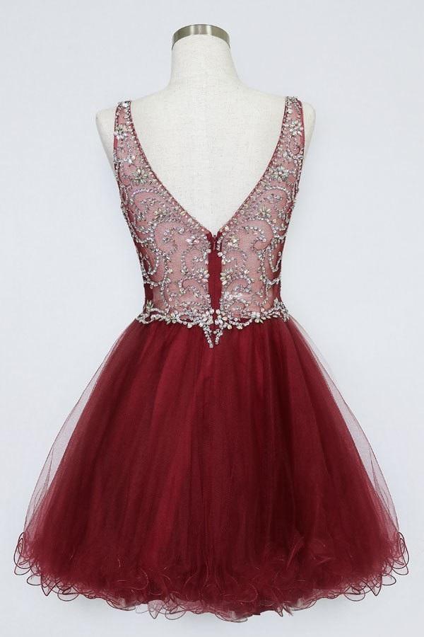 Ruffled Short V-Neck Tulle Dress by Calla KY72071