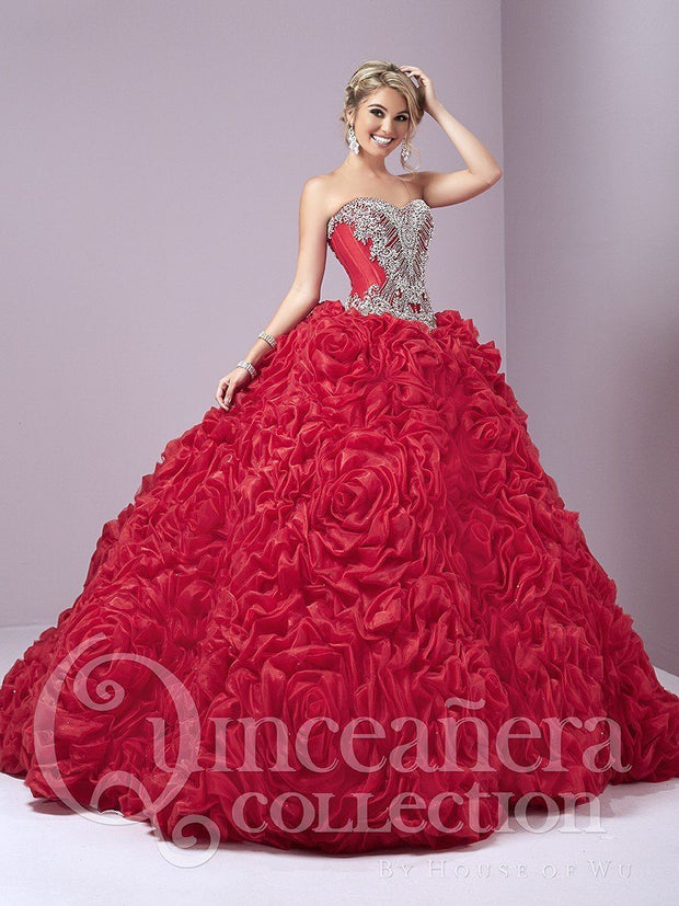 Ruffled Strapless Quinceanera Dress by House of Wu 26800