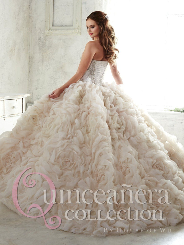 Ruffled Strapless Quinceanera Dress by House of Wu 26800