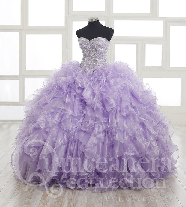 Ruffled Strapless Quinceanera Dress by House of Wu 26833-Quinceanera Dresses-ABC Fashion