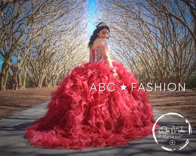 Ruffled Strapless Quinceanera Dress by House of Wu 26833-Quinceanera Dresses-ABC Fashion