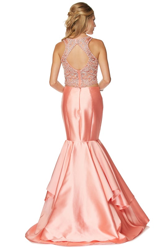 Ruffled Two Piece Mermaid Dress by Juliet 631