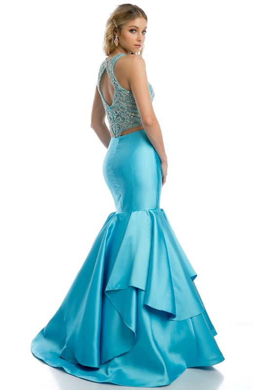 Ruffled Two Piece Mermaid Dress by Juliet 631