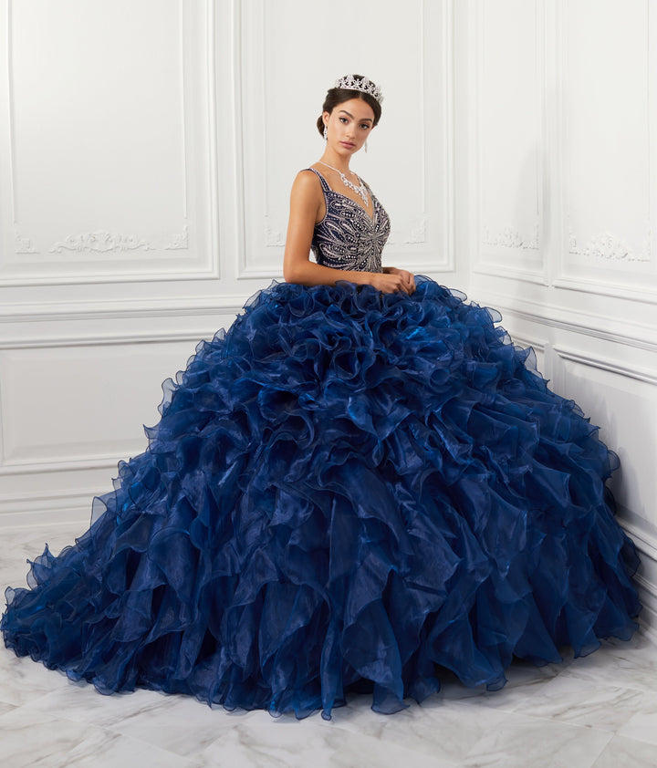 Ruffled V-Neck Quinceanera Dress by House of Wu 26946-Quinceanera Dresses-ABC Fashion