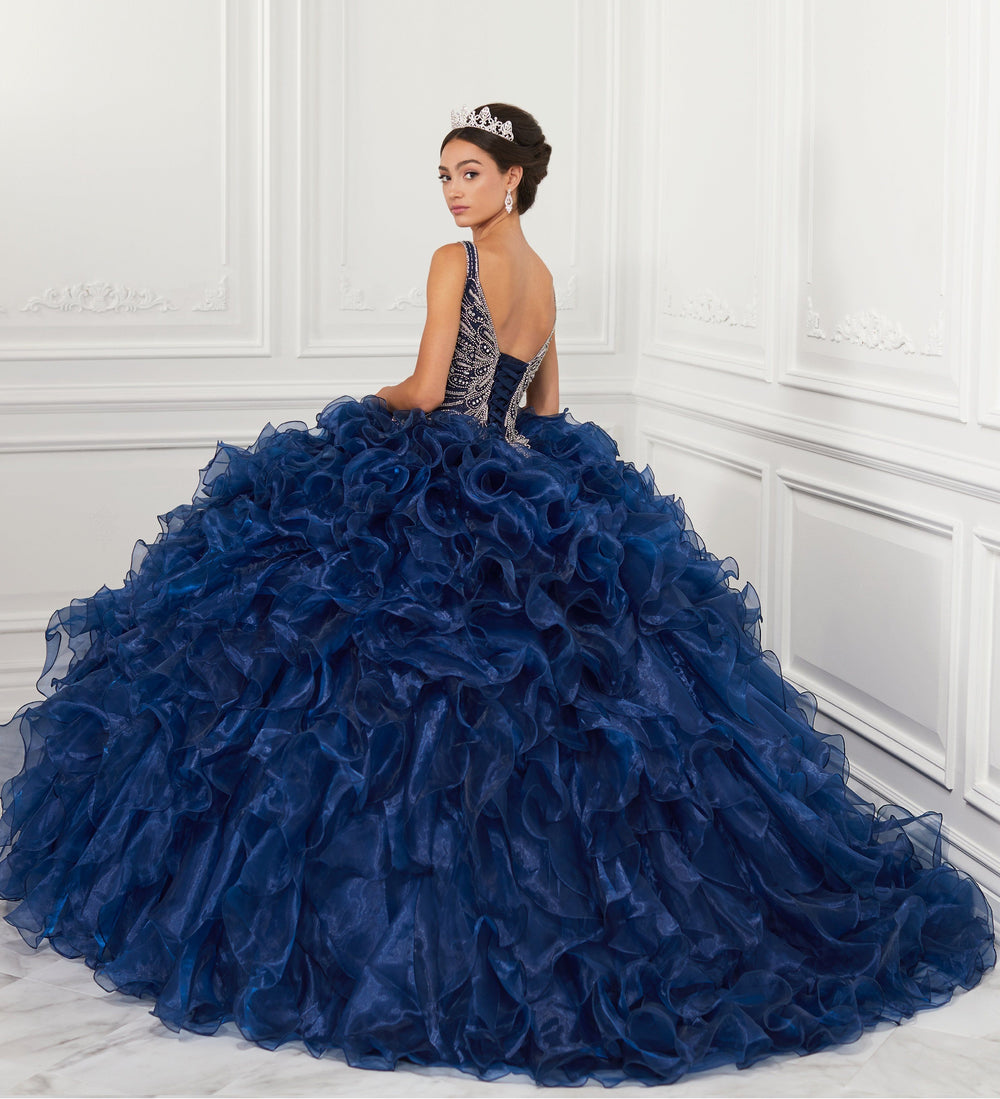 Ruffled V-Neck Quinceanera Dress by House of Wu 26946-Quinceanera Dresses-ABC Fashion