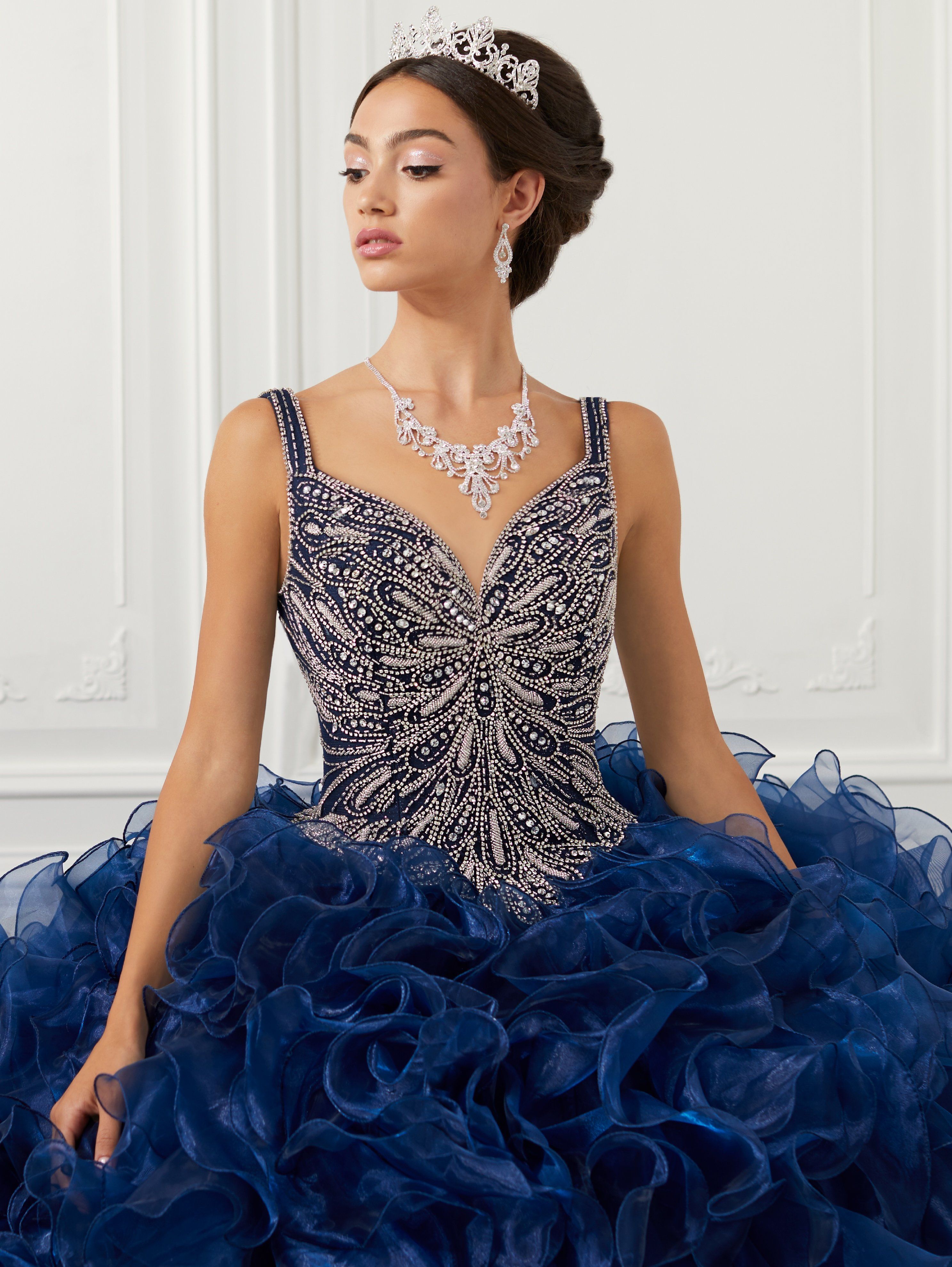 Ruffled V-Neck Quinceanera Dress by House of Wu 26946 – ABC
