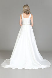 Satin Lace-Up Back Wedding Dress by Poly USA 8518