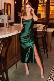 Satin Midi Dress by Cinderella Divine BD103 - Outlet