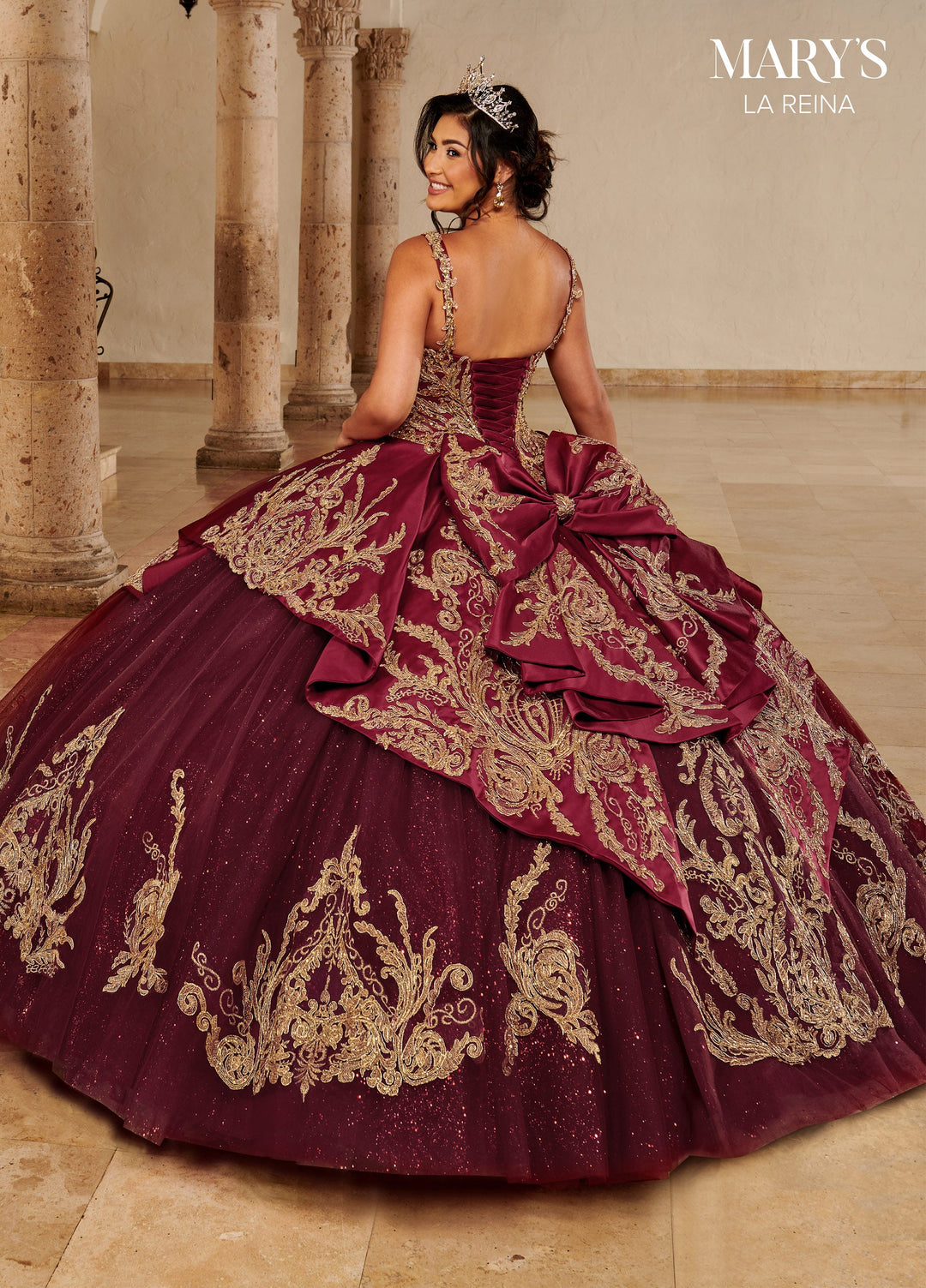 maroon and gold quinceanera dresses Burgundy Quinceanera Dresses 3D Gold Butterfly with Capes Ball Gowns Sweet 15 16