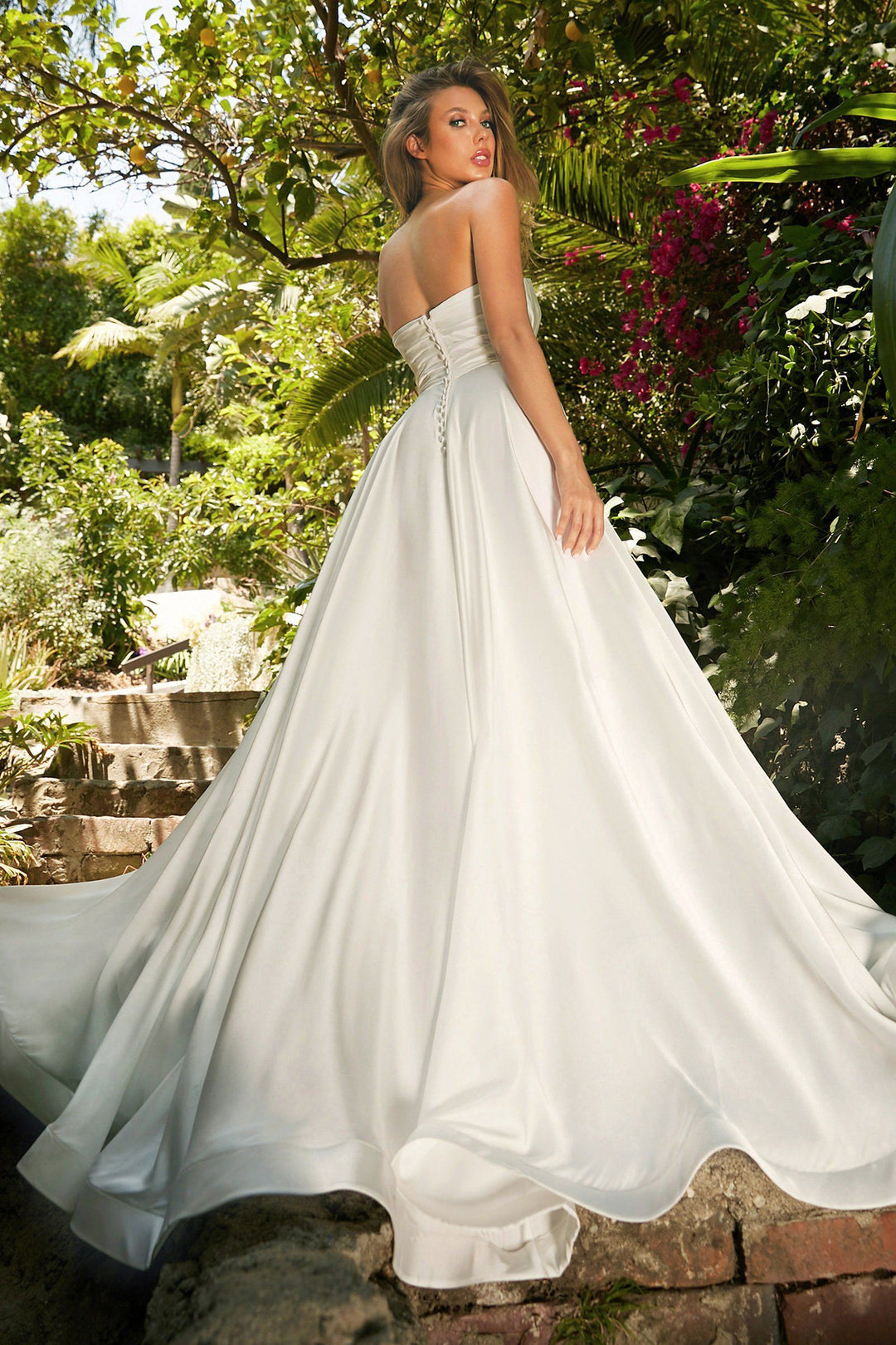 Satin Strapless Bridal Gown by Cinderella Divine CD0166W