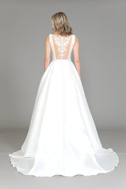 Satin Wedding Dress with Lace Back by Poly USA 8534