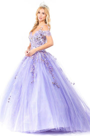 Sequin Cold Shoulder Ball Gown by Elizabeth K GL1969
