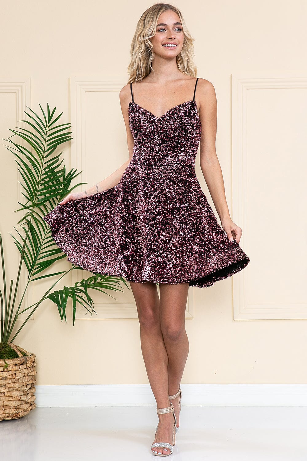 Sequin Short Strapless Dress by Amelia Couture 395S