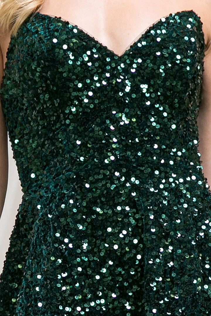 Sequin Short Strapless Dress by Amelia Couture 395S