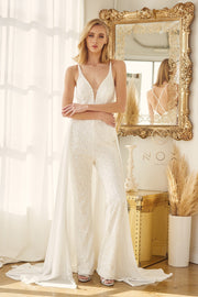 Sequin Sleeveless Wedding Jumpsuit by Nox Anabel JE926