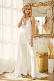 Sequin Sleeveless Wedding Jumpsuit by Nox Anabel JE926