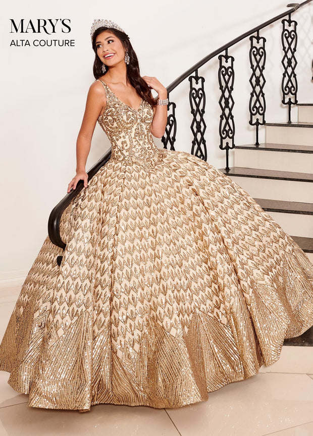 Sequin V-Neck Quinceanera Dress by Alta Couture MQ3040-Quinceanera Dresses-ABC Fashion