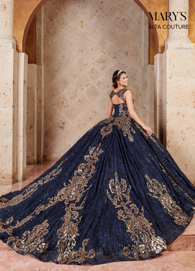 Sequin V-Neck Quinceanera Dress by Alta Couture MQ3057