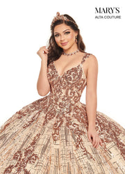 Sequin V-Neck Quinceanera Dress by Alta Couture MQ3057