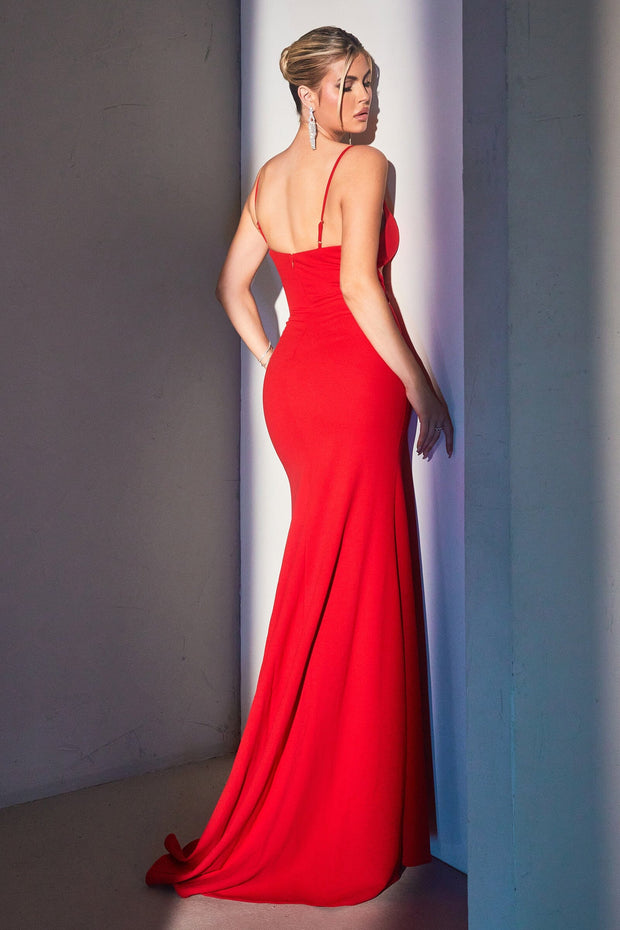 Sexy Fitted Cut Out Slit Gown by Ladivine CH129