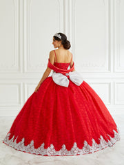 Shawl Lace Quinceanera Dress by LA Glitter 24095