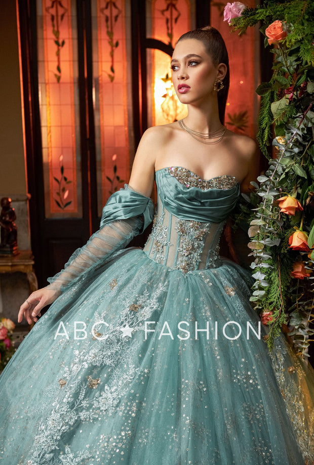 Sheer Corset Quinceanera Dress by Ragazza EV09-609 – ABC Fashion