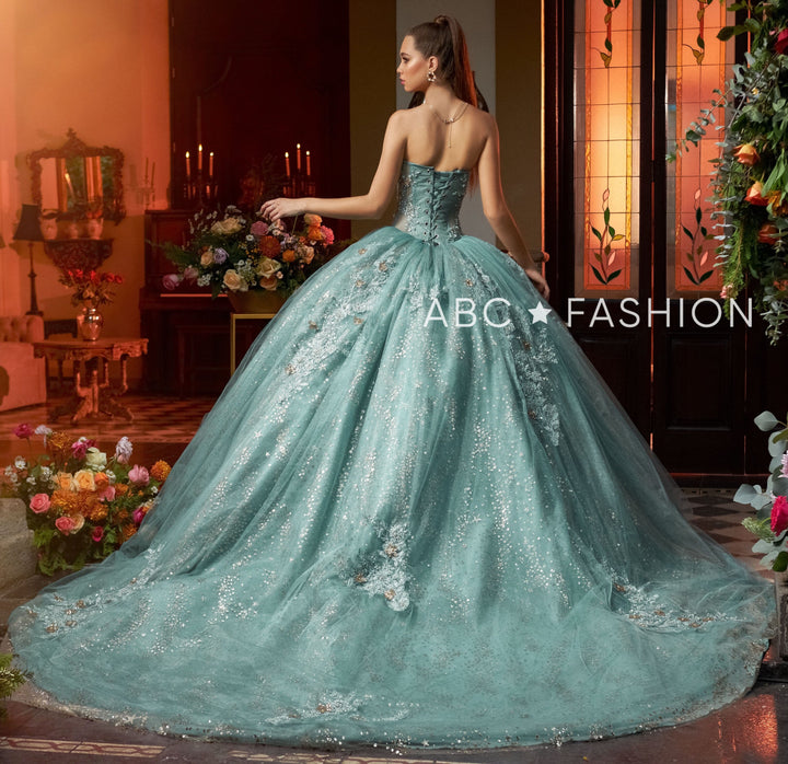 Sheer Corset Quinceanera Dress by Ragazza EV09-609