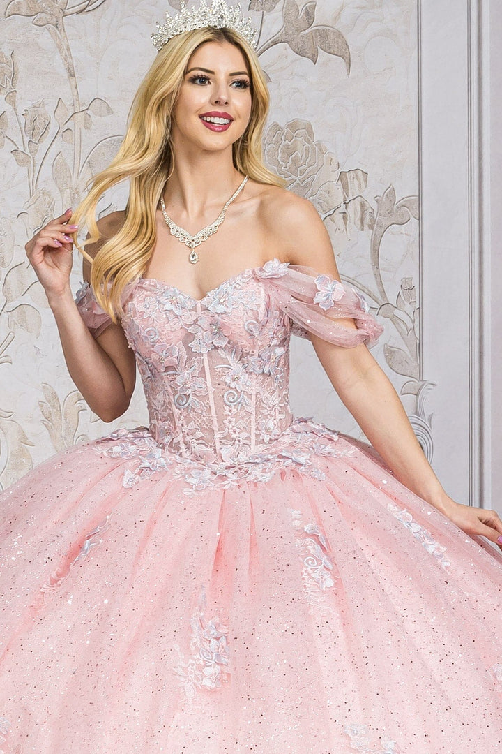 Sheer Corset Sweetheart Ball Gown by Petite Adele PQ1022