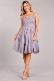Short Beaded Metallic Glitter Dress by Cinderella Couture
