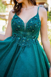 Short Floral Applique Dress by Cinderella Couture 5112J