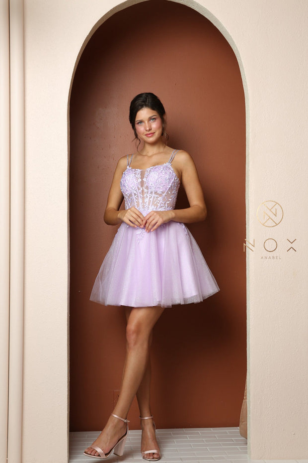 Short Floral Embroidered Dress by Nox Anabel T724