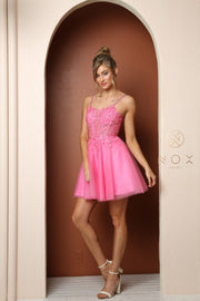 Short Floral Embroidered Dress by Nox Anabel T724