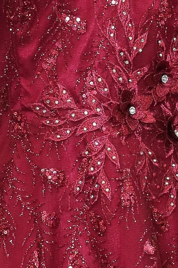 Short Glitter Print V-Neck Dress by Calla Collection