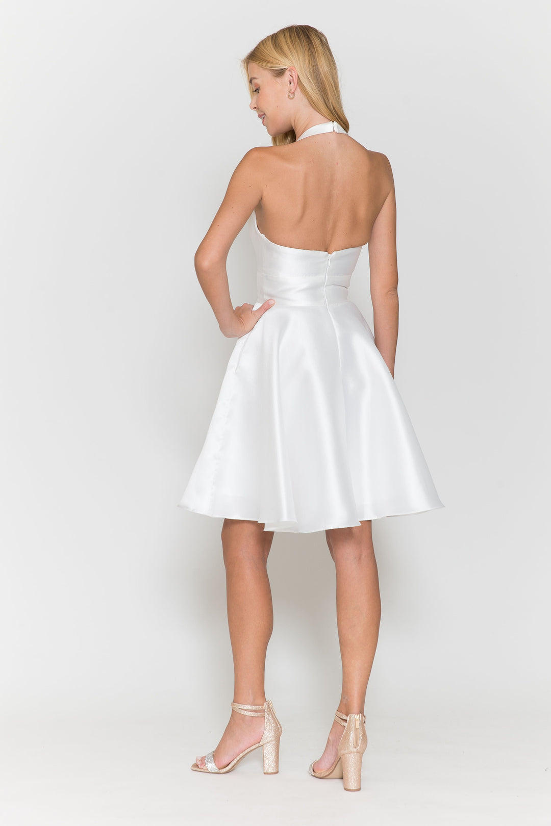 Short Halter Mikado Dress by Poly USA 8734
