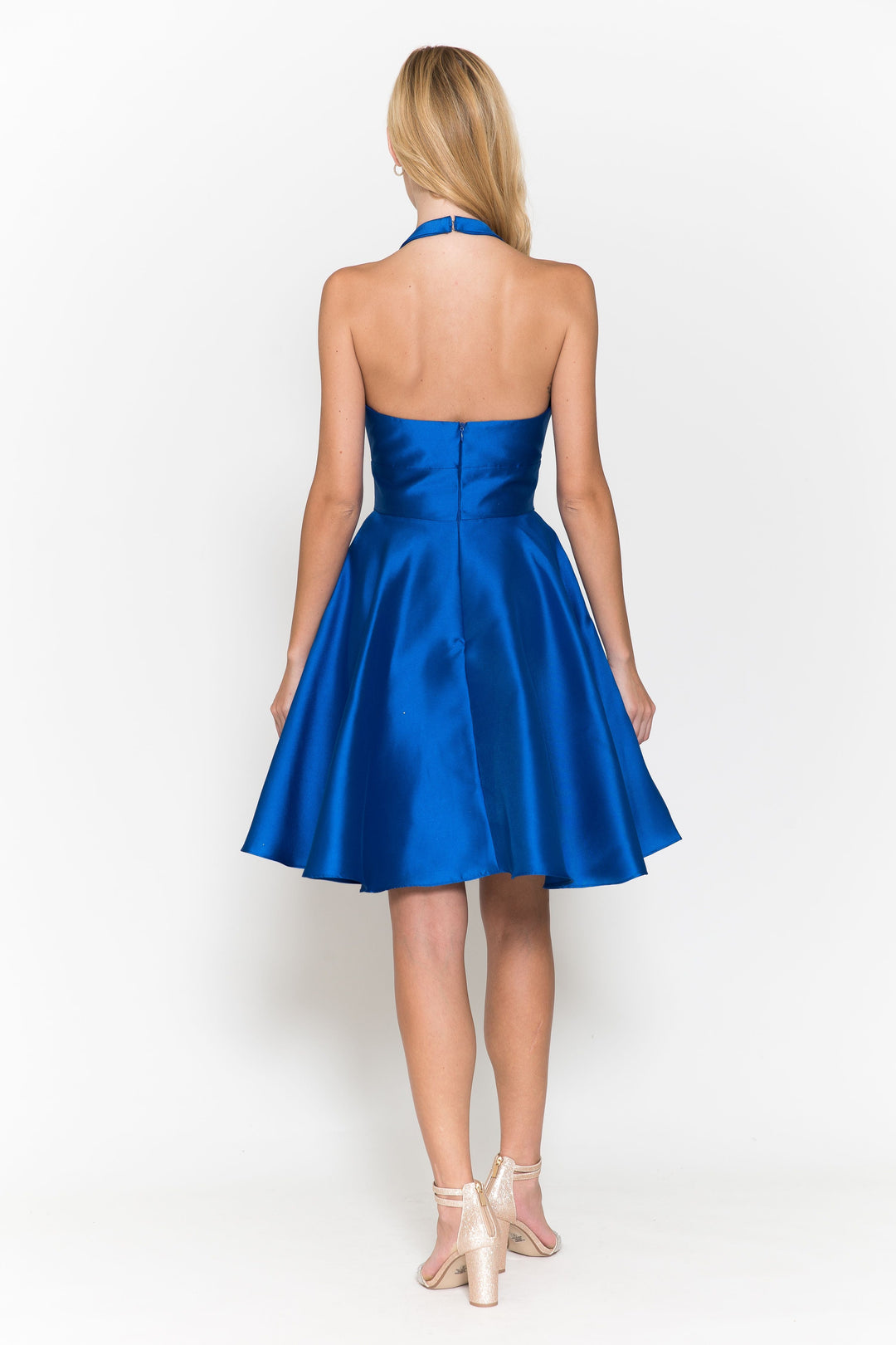 Short Halter Mikado Dress by Poly USA 8734