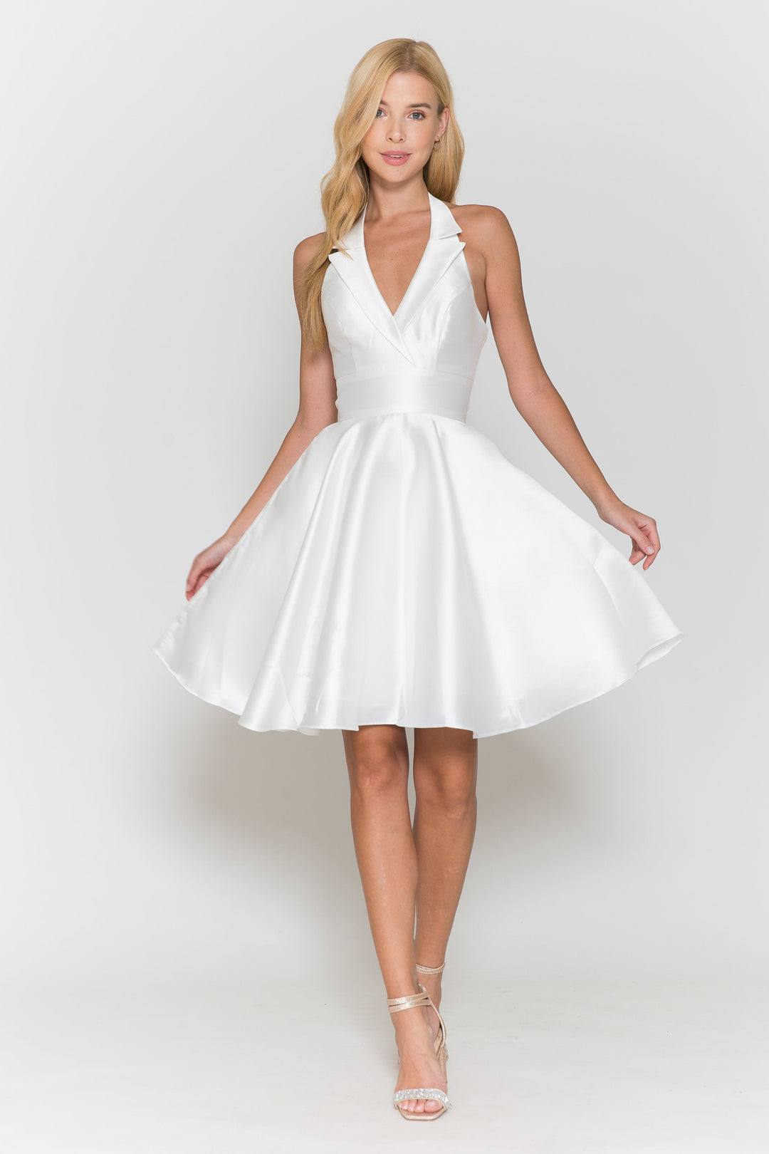 Short Halter Mikado Dress by Poly USA 8734