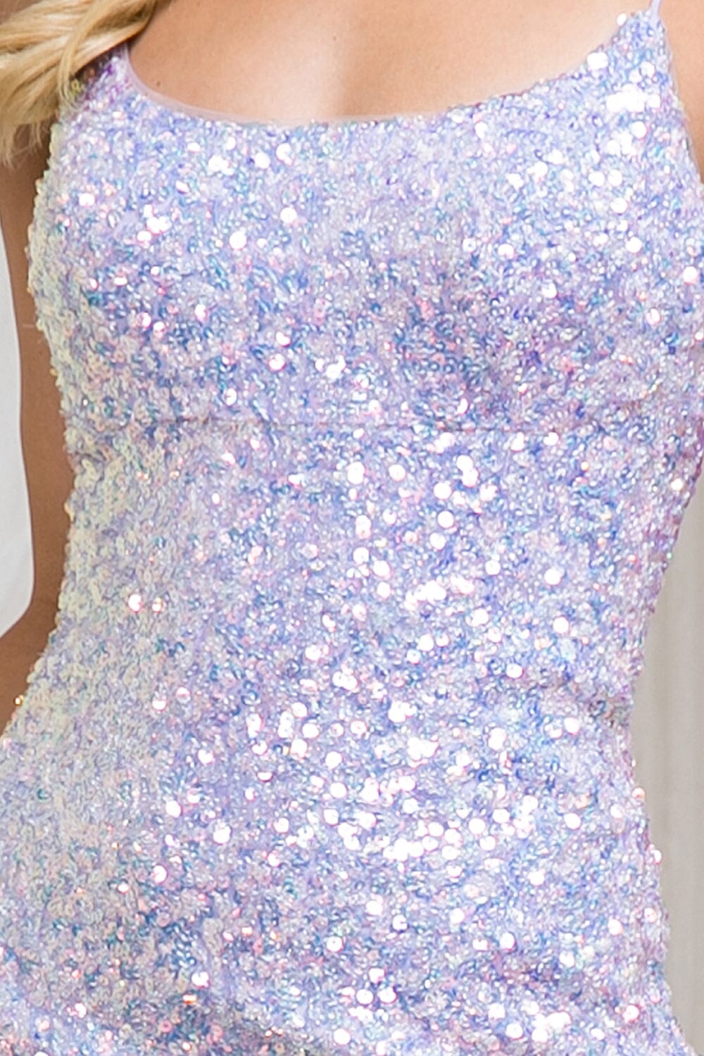 Short Iridescent Sequin Dress by Amelia Couture 5099S