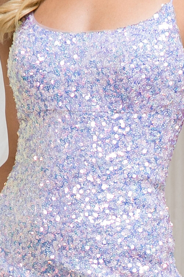 Short Iridescent Sequin Dress by Amelia Couture 5099S