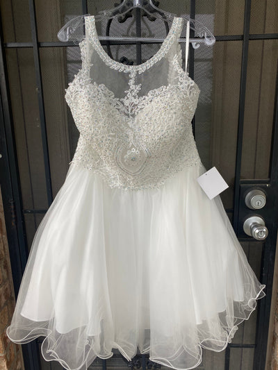 Short Lace Appliqued Dress by Cinderella Divine UJ0119