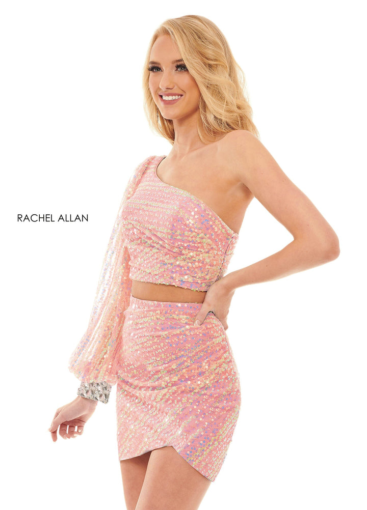 Short Long Sleeve 2-Piece Dress by Rachel Allan 40174