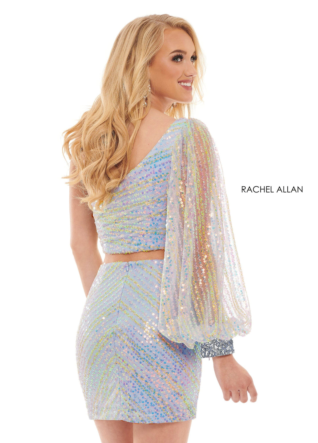 Short Long Sleeve 2-Piece Dress by Rachel Allan 40174