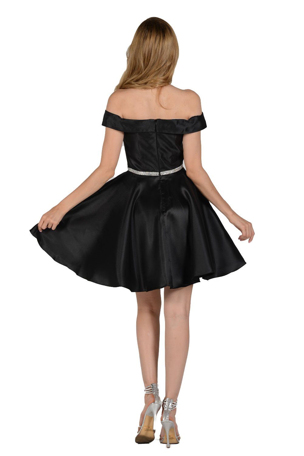 Short Off Shoulder Mikado Dress by Poly USA 7948