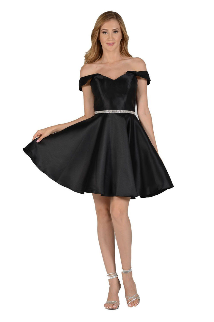 Short Off Shoulder Mikado Dress by Poly USA 7948