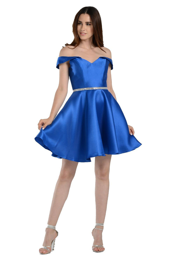 Short Off Shoulder Mikado Dress by Poly USA 7948