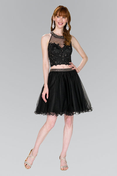 Short Open Back Two Piece Black Dress by Elizabeth K GS2398 – ABC Fashion