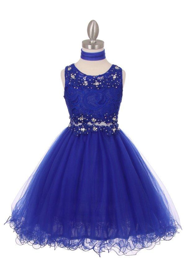 Short Ruffled Dress with Lace Bodice by Cinderella Couture 5010 – ABC ...