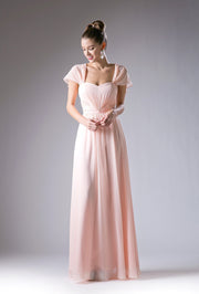 Short Sleeve Chiffon Gown by Cinderella Divine CH532